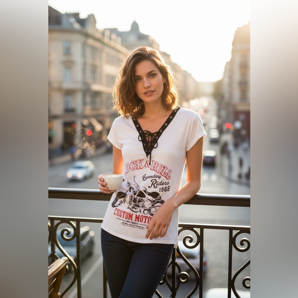 Rock & Roll Legendary Riders 1966 Lace Up T-shirt